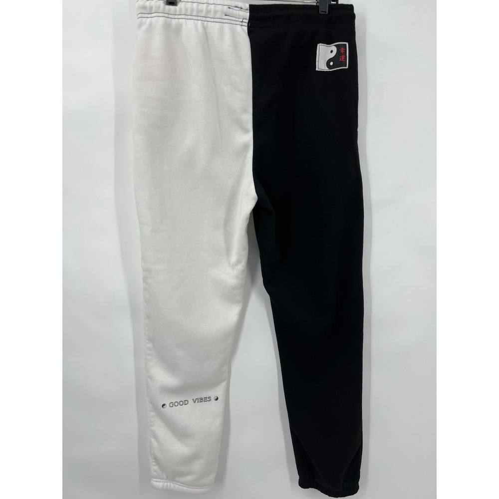Brooklyn‎ Cloth Good Vibes Yin Yang Split Black White Sweatpants Joggers Large - Picture 2 of 9